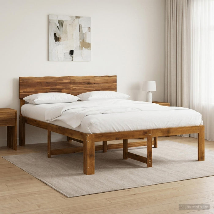 Cadru de pat dublu cu spătar ROSTOCK natural 152 x 203 cm WALTI
