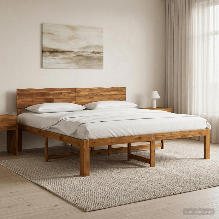 Cadru de pat dublu cu spătar ROSTOCK natural 193 x 203 cm WALTI