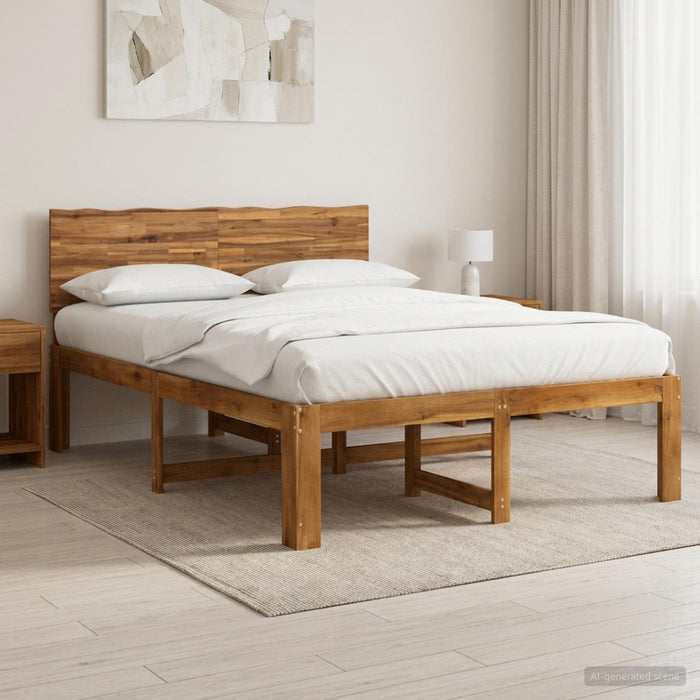 Cadru de pat dublu cu spătar ROSTOCK natural 137 x 190 cm WALTI