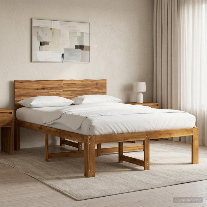 Cadru de pat dublu cu spătar ROSTOCK natural 152 x 203 cm WALTI