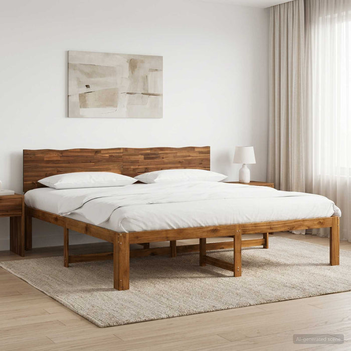 Cadru de pat dublu cu spătar ROSTOCK natural 193 x 203 cm WALTI