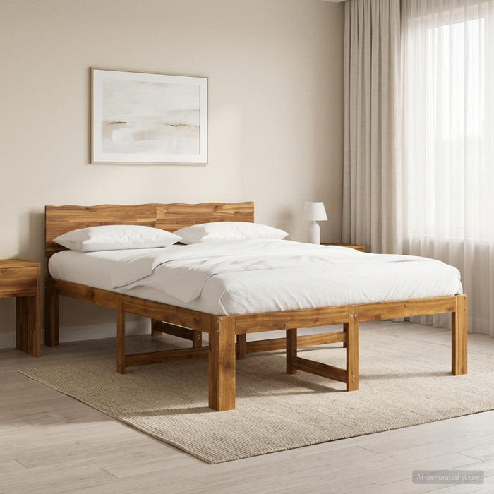 Cadru de pat dublu cu spătar ROSTOCK natural 152 x 203 cm WALTI