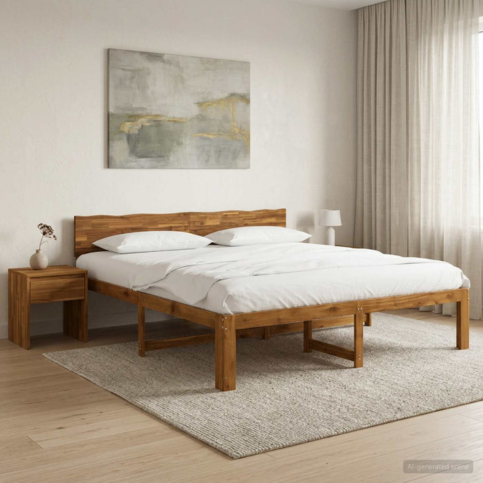 Cadru de pat dublu cu spătar ROSTOCK natural 193 x 203 cm WALTI