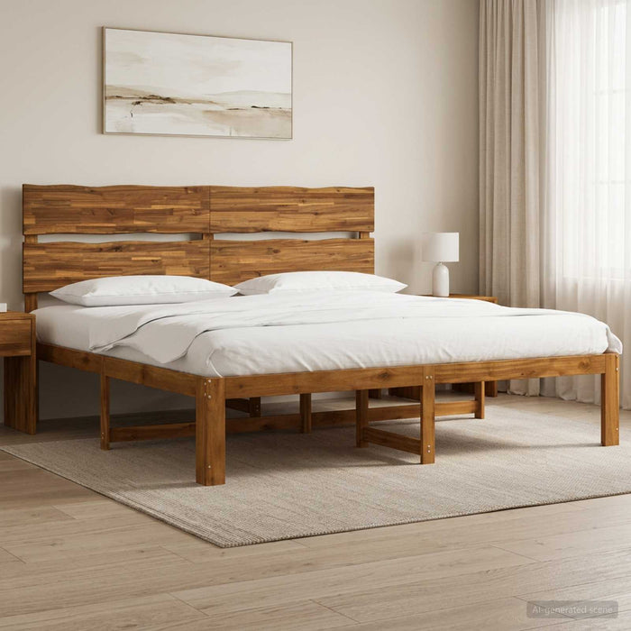 Cadru de pat dublu cu spătar ROSTOCK natural 193 x 203 cm WALTI