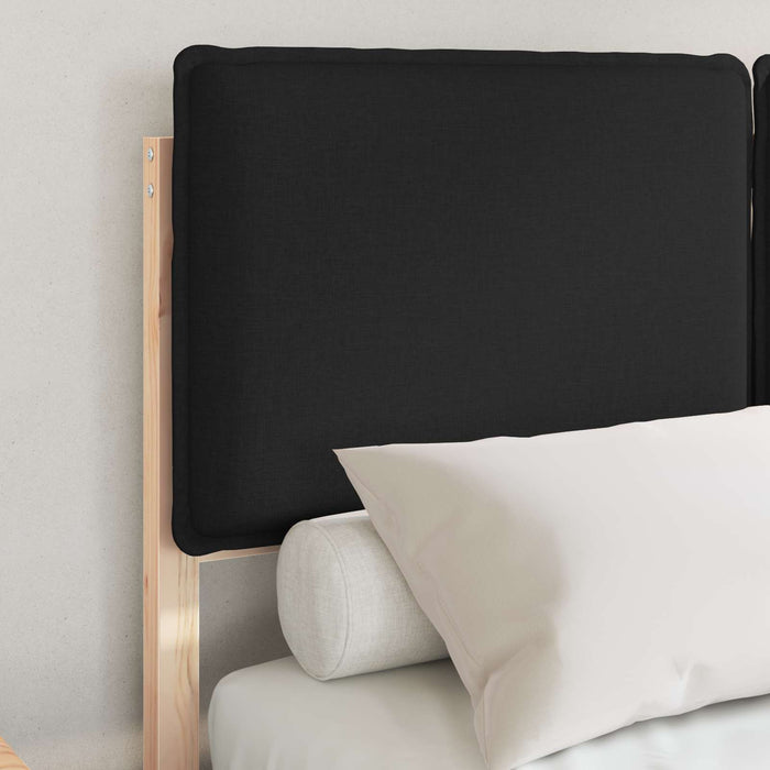 Cadru de pat cu tăblie tapițată cu headboard Negru 120 x 190 cm - WALTI WALTI