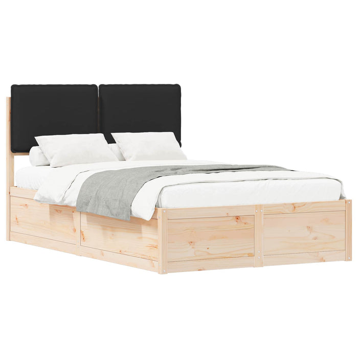 Cadru de pat cu tăblie tapițată cu headboard Negru 120 x 190 cm - WALTI WALTI