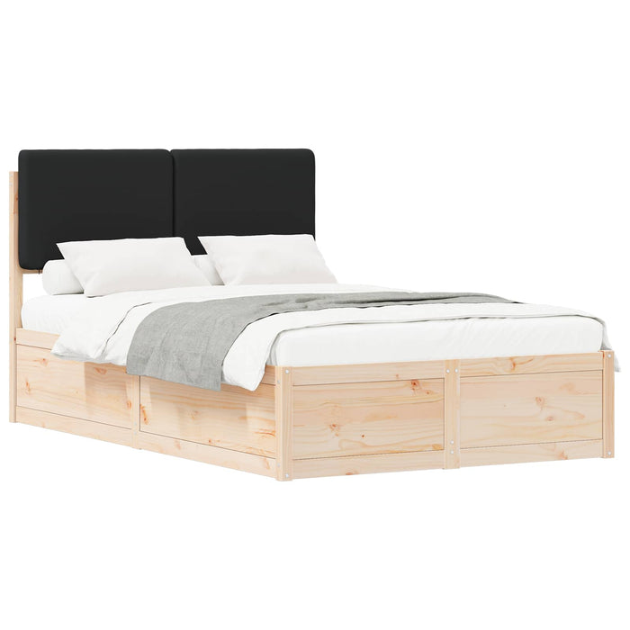 Cadru de pat cu tăblie tapițată cu headboard Negru 120 x 190 cm - WALTI WALTI