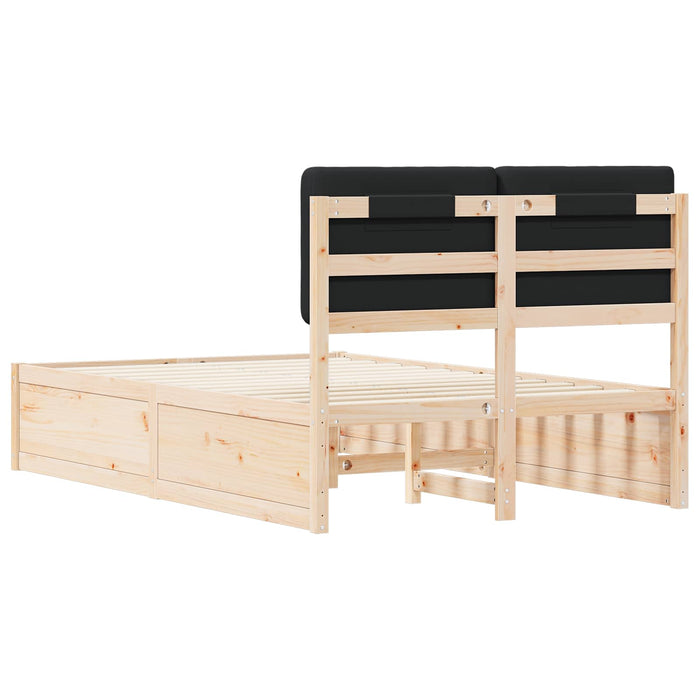 Cadru de pat cu tăblie tapițată cu headboard Negru 120 x 190 cm - WALTI WALTI