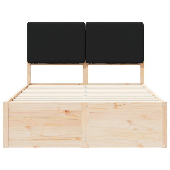 Cadru de pat cu tăblie tapițată cu headboard Negru 120 x 190 cm - WALTI WALTI