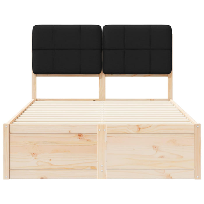Cadru de pat cu tăblie tapițată cu headboard Negru 120 x 200 cm - WALTI WALTI