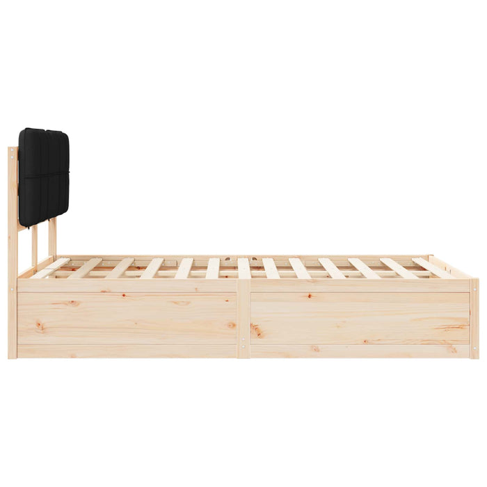 Cadru de pat cu tăblie tapițată cu headboard Negru 120 x 200 cm - WALTI WALTI