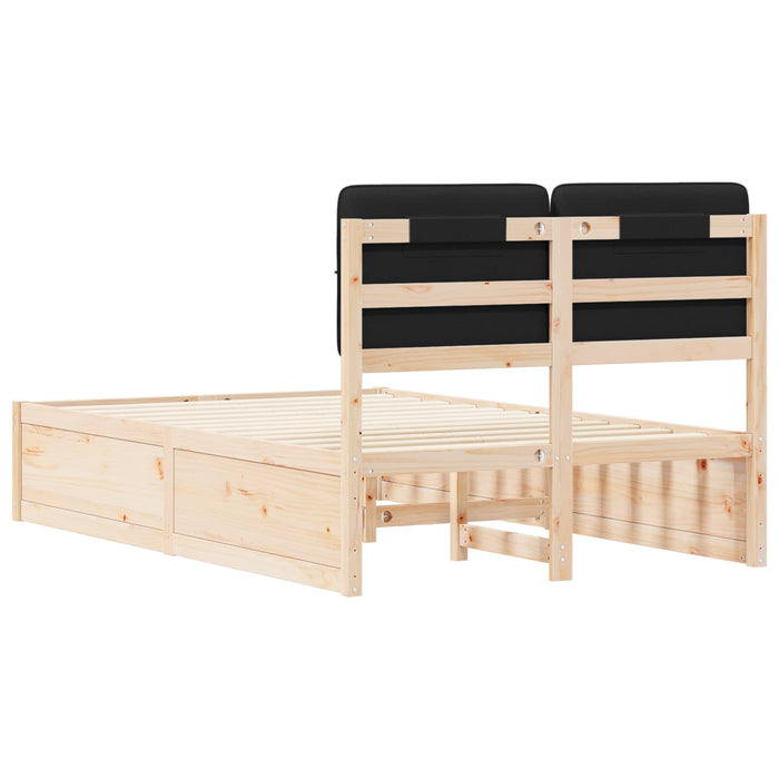 Cadru de pat cu tăblie tapițată cu headboard Negru 120 x 190 cm - WALTI WALTI