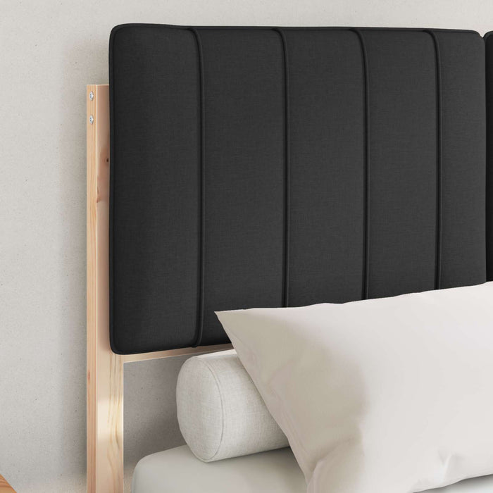 Cadru de pat cu tăblie tapițată cu headboard Negru 120 x 190 cm - WALTI WALTI