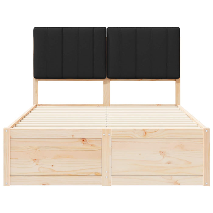 Cadru de pat cu tăblie tapițată cu headboard Negru 120 x 190 cm - WALTI WALTI