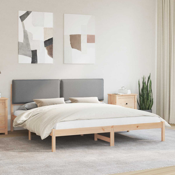 Cadru de pat cu tăblie tapițată Gri deschis 200 x 200 cm - WALTI WALTI