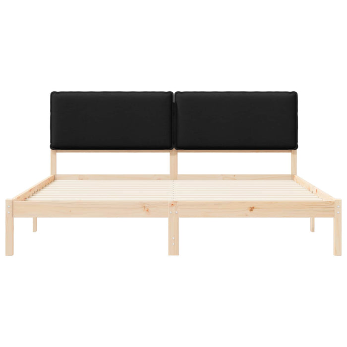 Cadru de pat cu tăblie tapițată cu headboard Negru 200 x 200 cm - WALTI WALTI