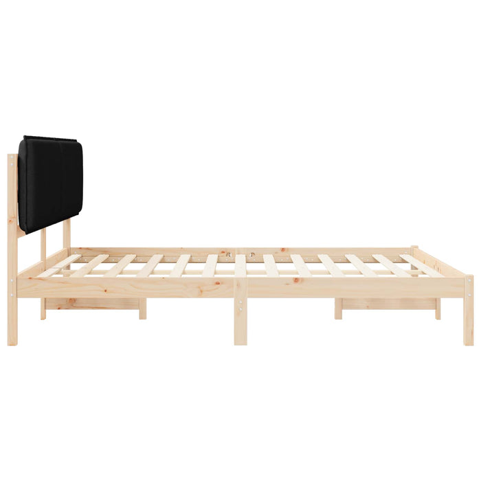 Cadru de pat cu tăblie tapițată cu headboard Negru 200 x 200 cm - WALTI WALTI