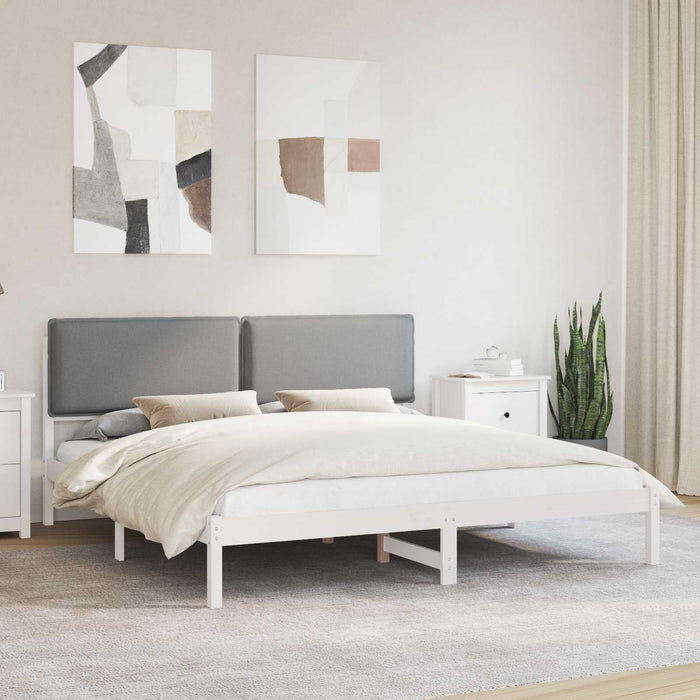 Cadru de pat cu tăblie tapițată Gri deschis 200 x 200 cm - WALTI WALTI