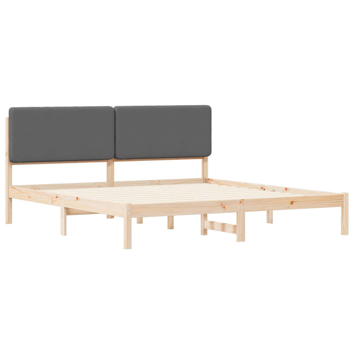 Cadru de pat cu tăblie tapițată Gri închis 200 x 200 cm - WALTI WALTI