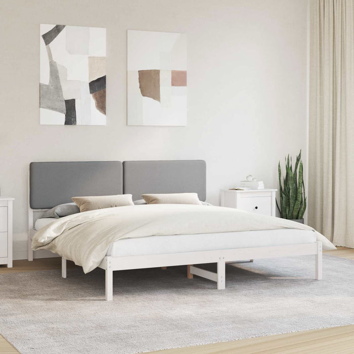 Cadru de pat cu tăblie tapițată Gri deschis 200 x 200 cm - WALTI WALTI