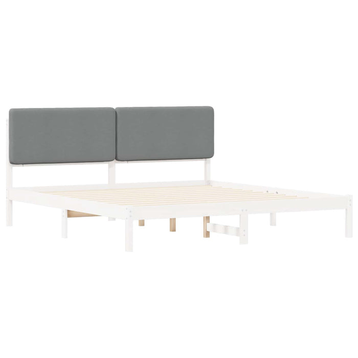 Cadru de pat cu tăblie tapițată Gri deschis 200 x 200 cm - WALTI WALTI