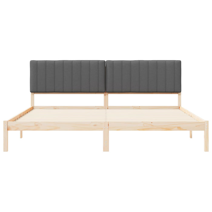 Cadru de pat cu tăblie tapițată Gri închis 200 x 200 cm - WALTI WALTI
