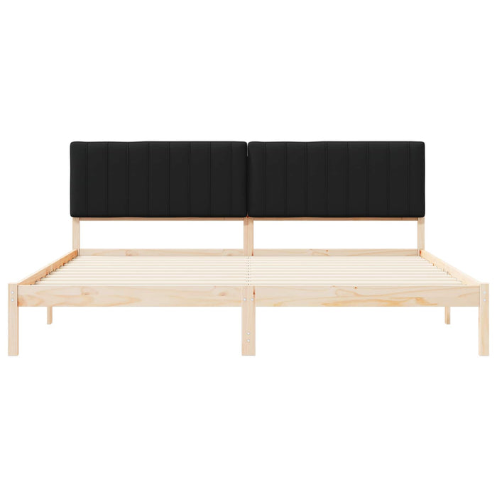 Cadru de pat cu tăblie tapițată Negru 200 x 200 cm - WALTI WALTI