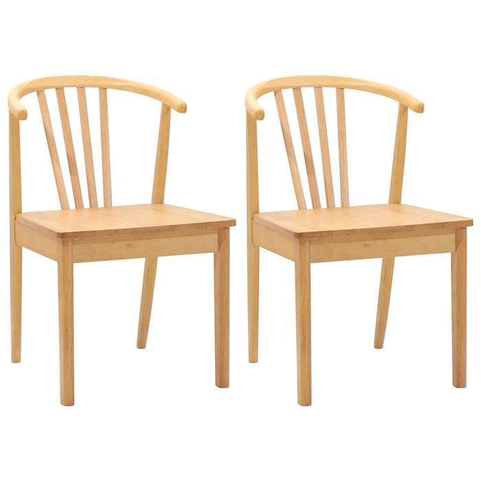 Scaun de sufragerie 2 pcs natural Lemn de cauciuc solid - WALTI WALTI