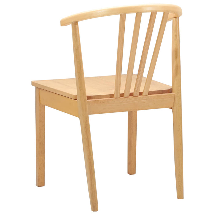 Scaun de sufragerie 2 pcs natural Lemn de cauciuc solid - WALTI WALTI