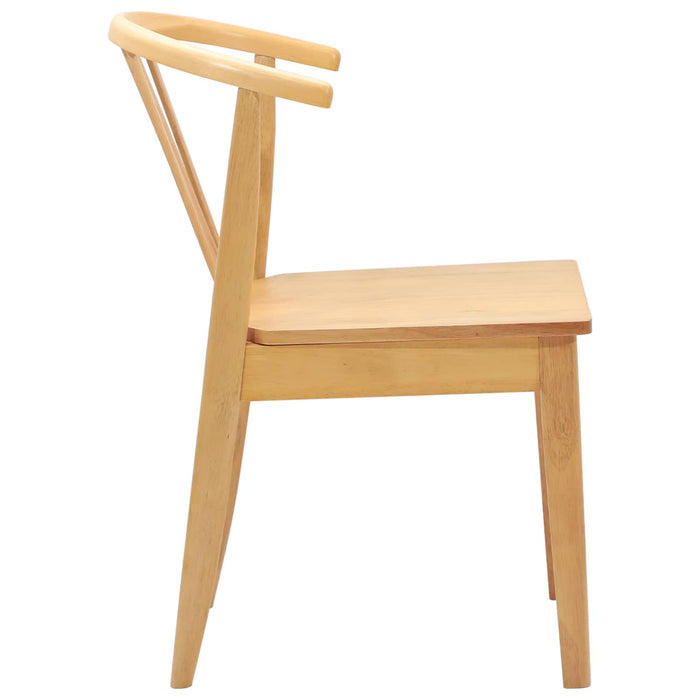 Scaun de sufragerie 2 pcs natural Lemn de cauciuc solid - WALTI WALTI