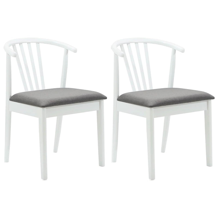 Scaun de sufragerie 2 pcs Alb și gri Lemn de cauciuc solid - WALTI WALTI