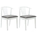 Scaun de sufragerie 2 pcs Alb și gri Lemn de cauciuc solid - WALTI WALTI