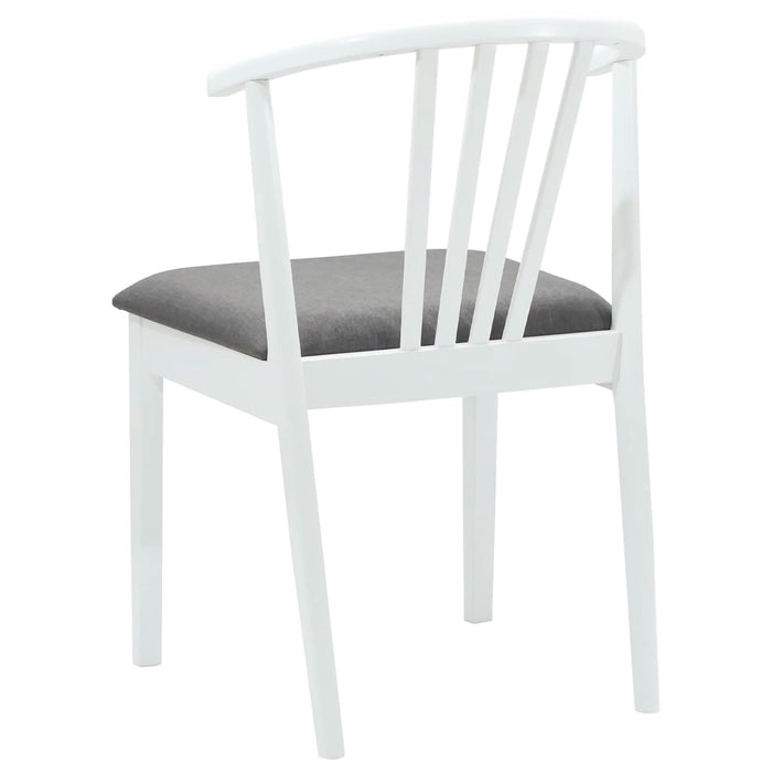 Scaun de sufragerie 2 pcs Alb și gri Lemn de cauciuc solid - WALTI WALTI