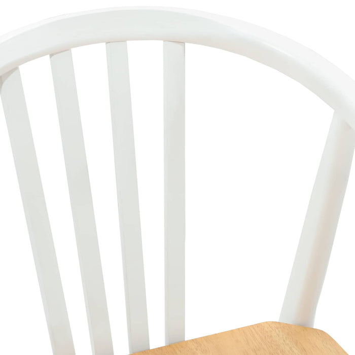 Scaun de sufragerie 2 pcs alb și natural Lemn de cauciuc solid - WALTI WALTI