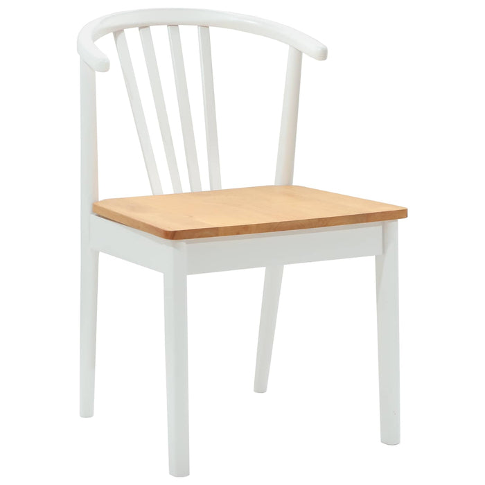 Scaun de sufragerie 2 pcs alb și natural Lemn de cauciuc solid - WALTI WALTI