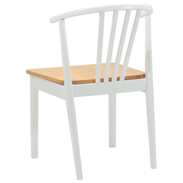 Scaun de sufragerie 2 pcs alb și natural Lemn de cauciuc solid - WALTI WALTI