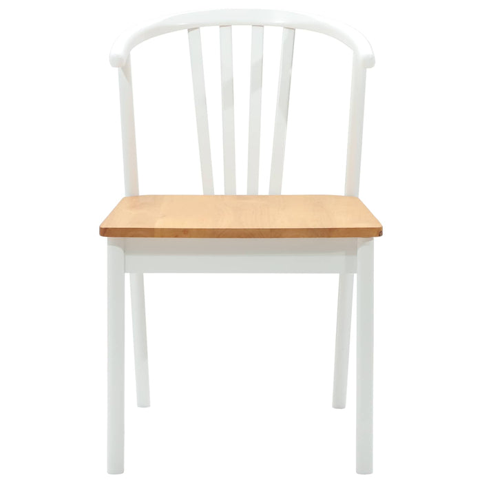 Scaun de sufragerie 2 pcs alb și natural Lemn de cauciuc solid - WALTI WALTI