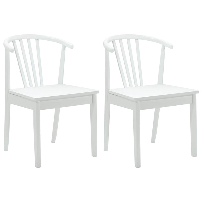 Scaun de sufragerie 2 pcs Alb Lemn de cauciuc solid - WALTI WALTI