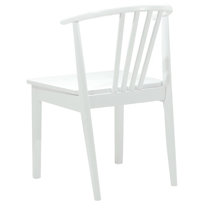 Scaun de sufragerie 2 pcs Alb Lemn de cauciuc solid - WALTI WALTI