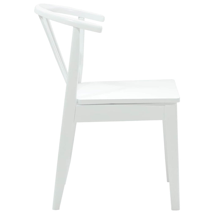 Scaun de sufragerie 2 pcs Alb Lemn de cauciuc solid - WALTI WALTI