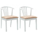 Scaun de sufragerie 2 pcs Alb și maro Lemn de cauciuc solid - WALTI WALTI