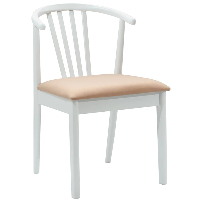 Scaun de sufragerie 2 pcs Alb și maro Lemn de cauciuc solid - WALTI WALTI