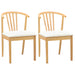 Scaun de sufragerie 2 pcs Natural și Alb Lemn de cauciuc solid - WALTI WALTI