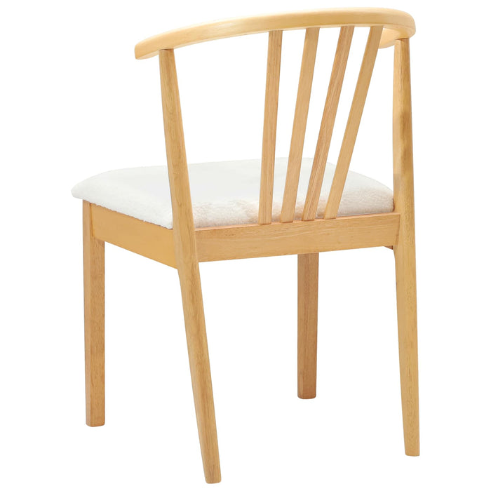Scaun de sufragerie 2 pcs Natural și Alb Lemn de cauciuc solid - WALTI WALTI