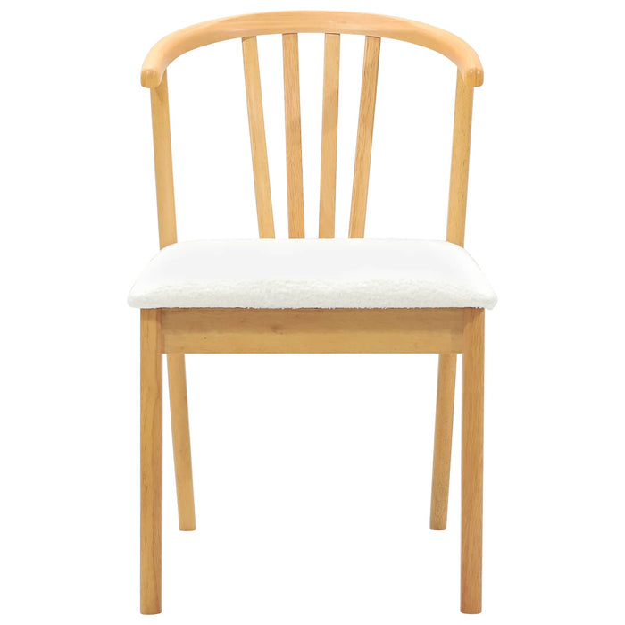 Scaun de sufragerie 2 pcs Natural și Alb Lemn de cauciuc solid - WALTI WALTI