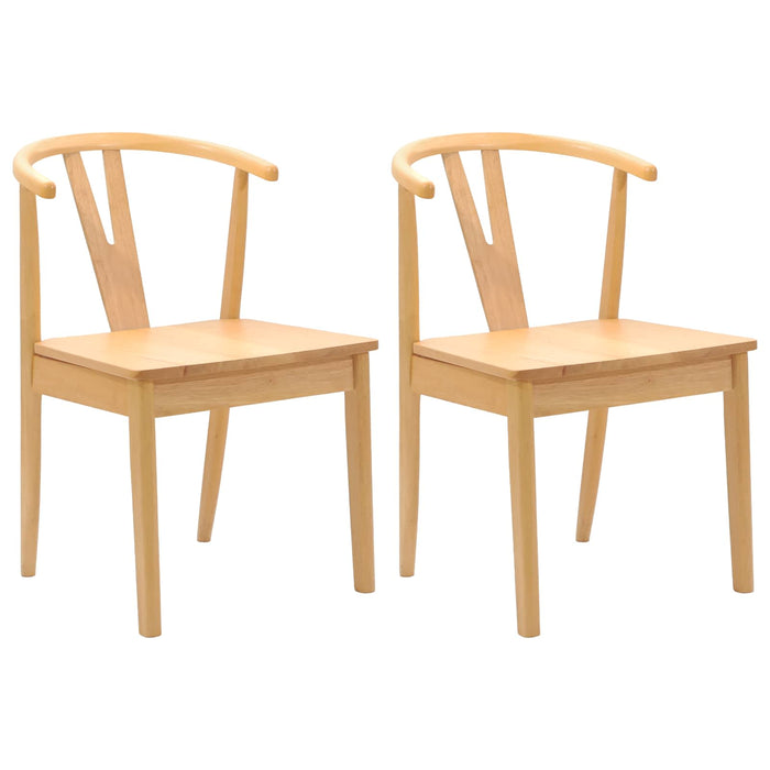 Scaun de sufragerie 2 pcs natural Lemn Solid de Cauciuc - WALTI WALTI