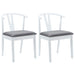 Scaun de sufragerie 2 pcs Alb și gri Lemn Solid de Cauciuc - WALTI WALTI