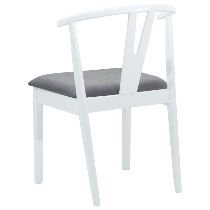 Scaun de sufragerie 2 pcs Alb și gri Lemn Solid de Cauciuc - WALTI WALTI