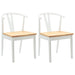 Scaun de sufragerie 2 pcs Alb și Natural Lemn Solid de Cauciuc - WALTI WALTI