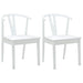 Scaun de sufragerie 2 pcs Alb și Alb Lemn Solid de Cauciuc - WALTI WALTI